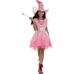 NWT Light Up Fairytale Witch Glinda Costume CHILD MEDIUM 8-10